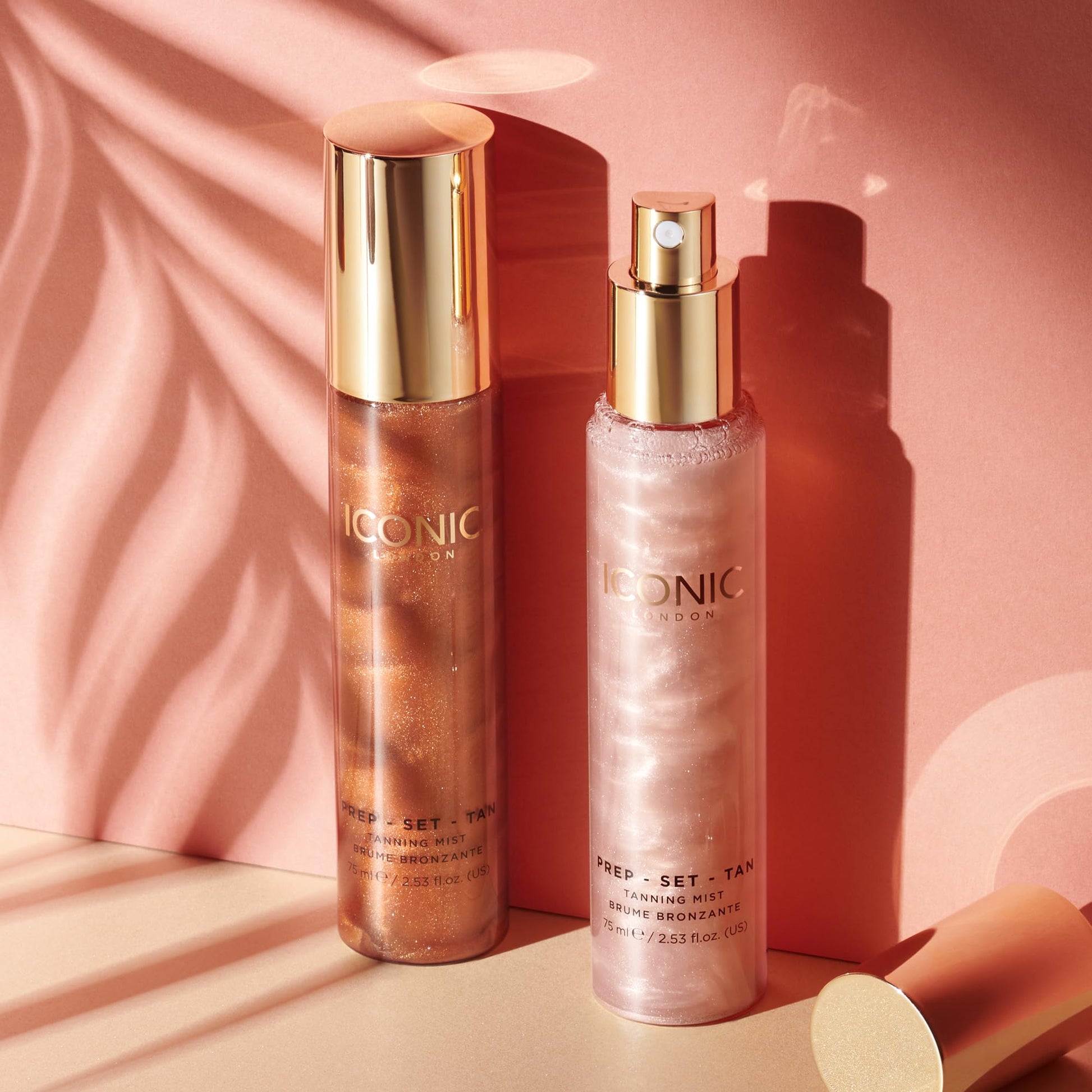 ICONIC LONDON Prep-Set-Tan Glow | Shimmering Self Tanning Facial Mist with Hyaluronic Acid, Cruelty-Free, Vegan Makeup, 2.53 Fl oz - Maple Wellness Supplements