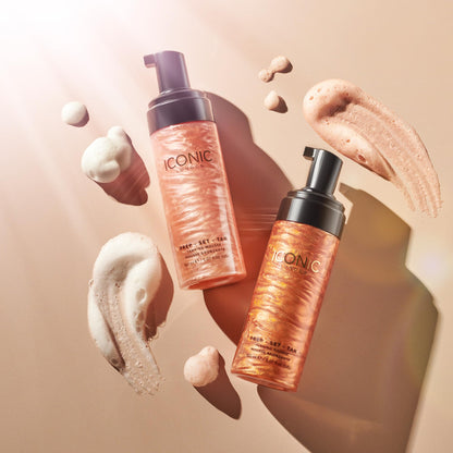 ICONIC LONDON Prep Set Tan Mousse | Long Lasting, Sun Kissed Skin, Bronze Glow, Cruelty-Free, Vegan Makeup, Original - Maple Wellness Supplements