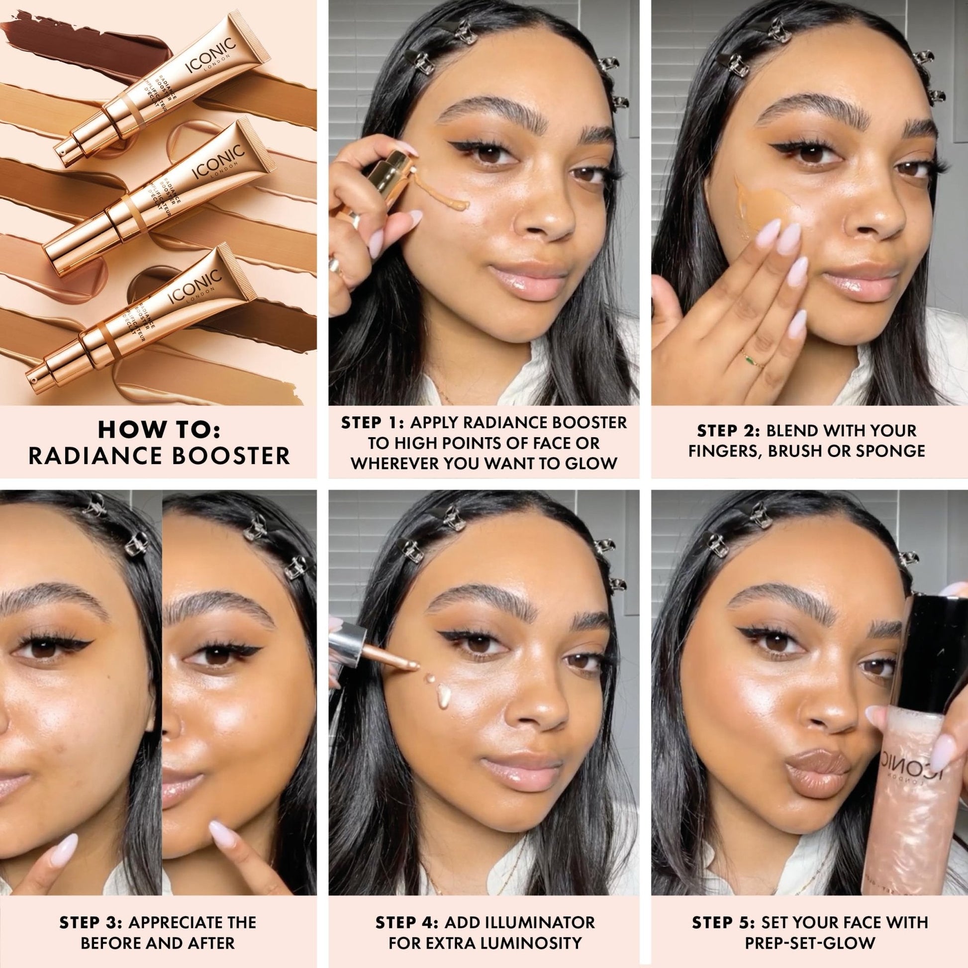 ICONIC LONDON Radiance Booster | Liquid Radiance Lightweight Skin Tint for a Glowy Makeup Look, Cruelty Free, Vegan Makeup (Champagne Glow) 30 mL/ 1.01 Fl Oz - Maple Wellness Supplements