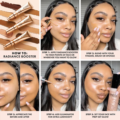 ICONIC LONDON Radiance Booster | Liquid Radiance Lightweight Skin Tint for a Glowy Makeup Look, Cruelty Free, Vegan Makeup (Champagne Glow) 30 mL/ 1.01 Fl Oz - Maple Wellness Supplements