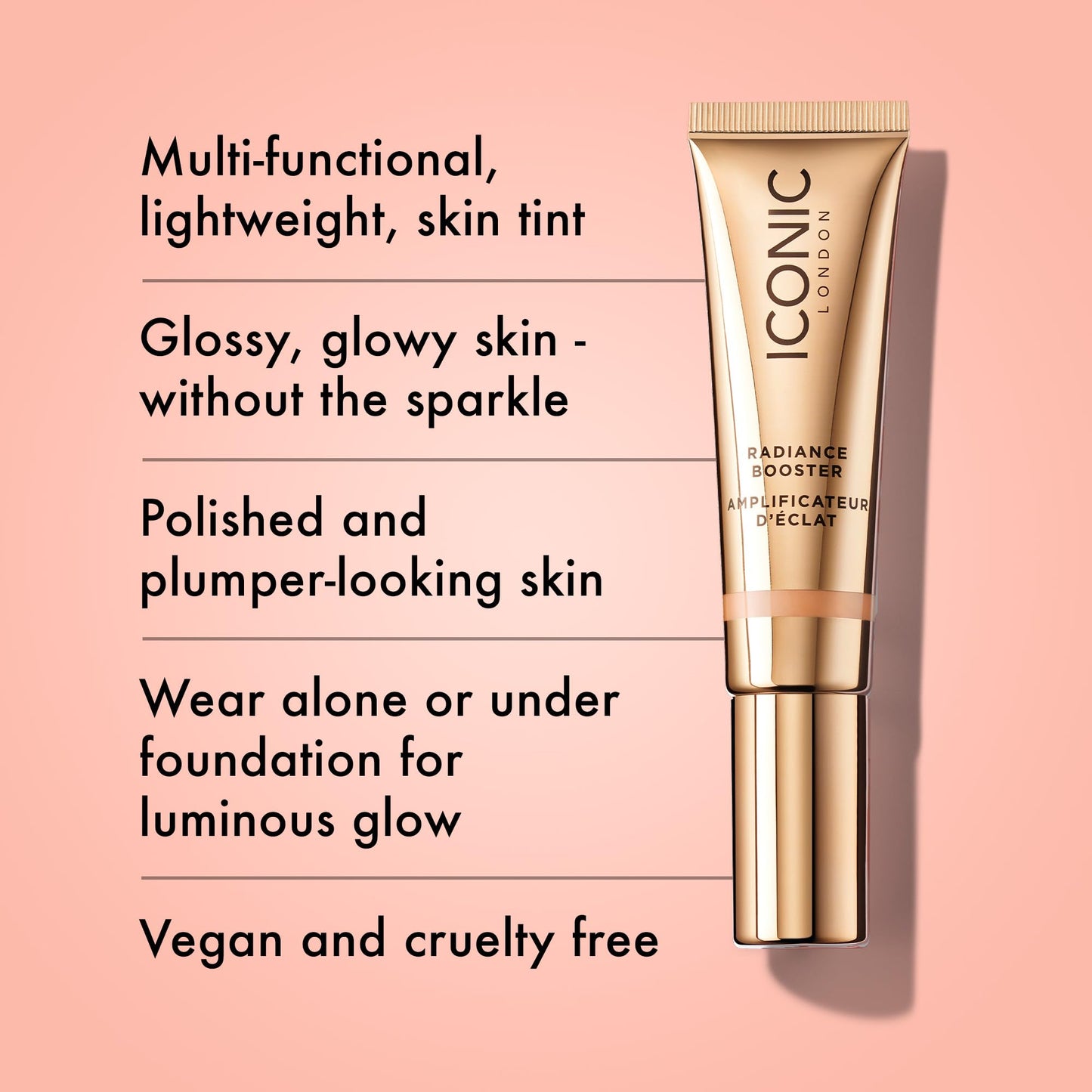 ICONIC LONDON Radiance Booster | Liquid Radiance Lightweight Skin Tint for a Glowy Makeup Look, Cruelty Free, Vegan Makeup (Champagne Glow) 30 mL/ 1.01 Fl Oz - Maple Wellness Supplements