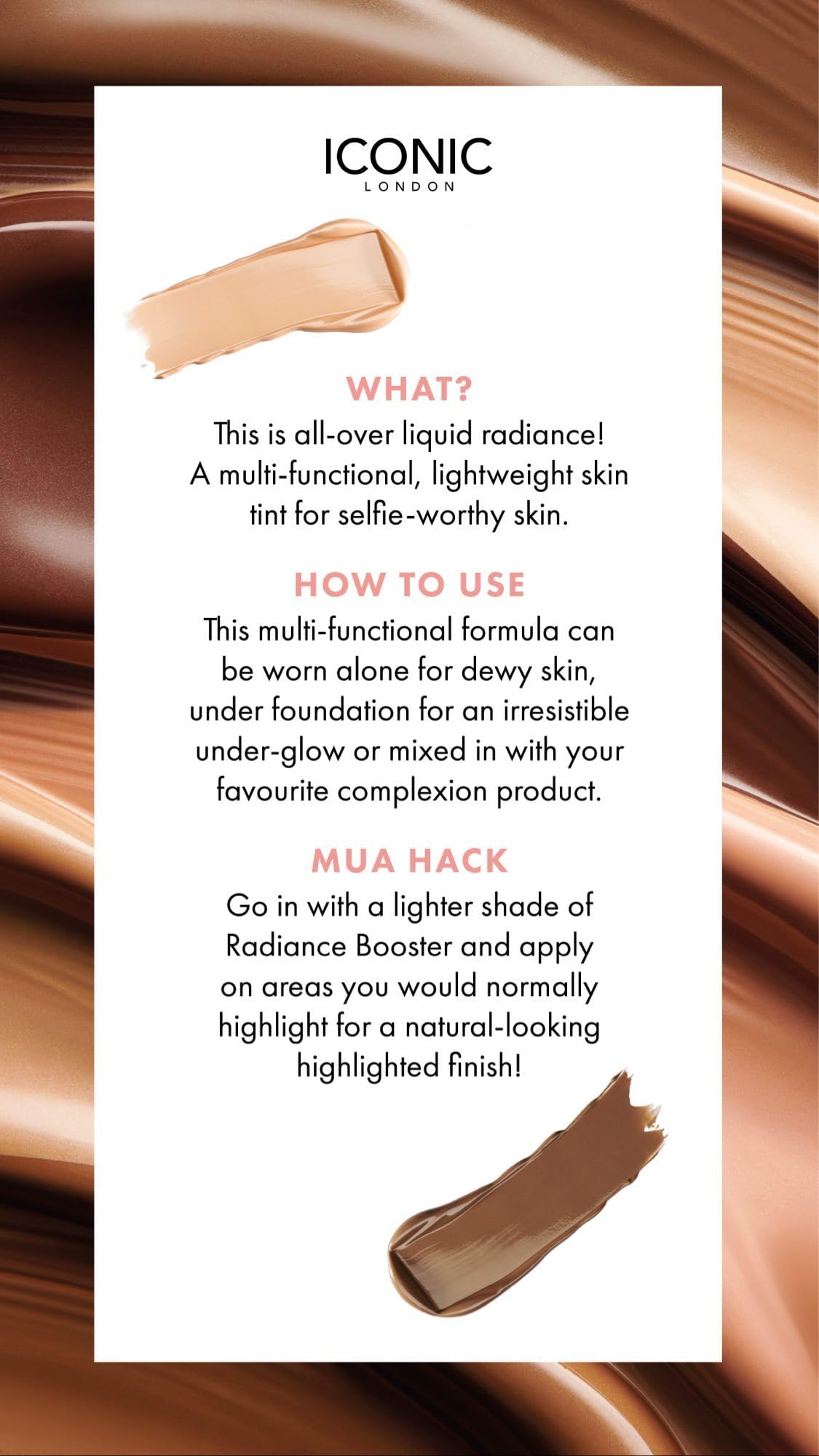 ICONIC LONDON Radiance Booster | Liquid Radiance Lightweight Skin Tint for a Glowy Makeup Look, Cruelty Free, Vegan Makeup (Champagne Glow) 30 mL/ 1.01 Fl Oz - Maple Wellness Supplements
