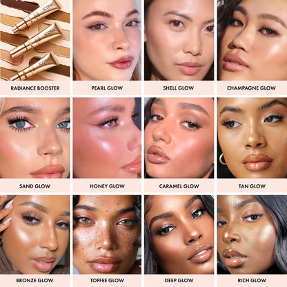 ICONIC LONDON Radiance Booster | Liquid Radiance Lightweight Skin Tint for a Glowy Makeup Look, Cruelty Free, Vegan Makeup (Sand Glow) 30 mL/ 1.01 Fl Oz - Maple Wellness Supplements