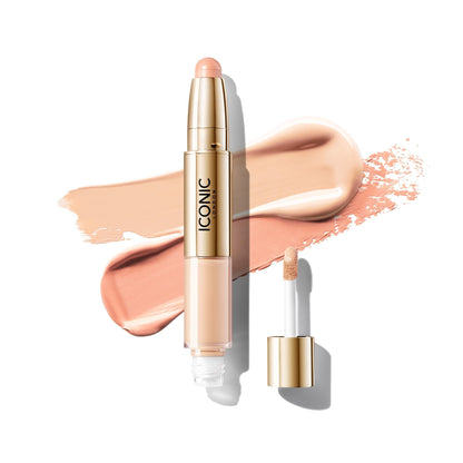 ICONIC LONDON Radiant Concealer & Brightening Duo | Creamy Liquid + Brightening Crayon Dual Ended Concealer, Cruelty Free, Vegan Makeup (Neutral Fair) 0.08 oz - Maple Wellness Supplements