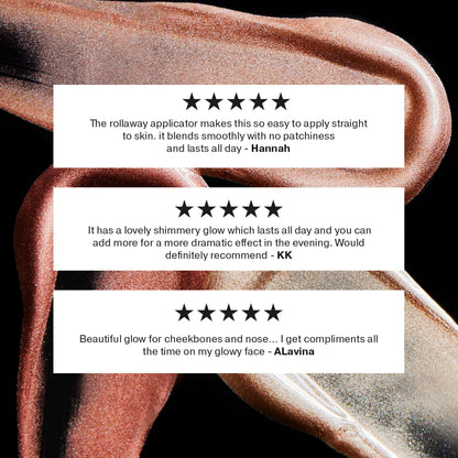 ICONIC LONDON Rollaway Glow | Liquid Highlighter for a Radiant Glow, Cruelty-Free, Vegan Makeup (Champagne Chic) 0.27 Fl oz - Maple Wellness Supplements