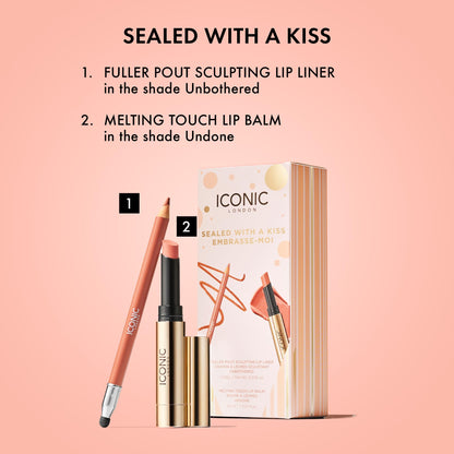 ICONIC LONDON Sealed with a Kiss Gift Set | Includes Melting Touch Lip Balm (Undone) and Fuller Pout Sculpting - Maple Wellness Supplements