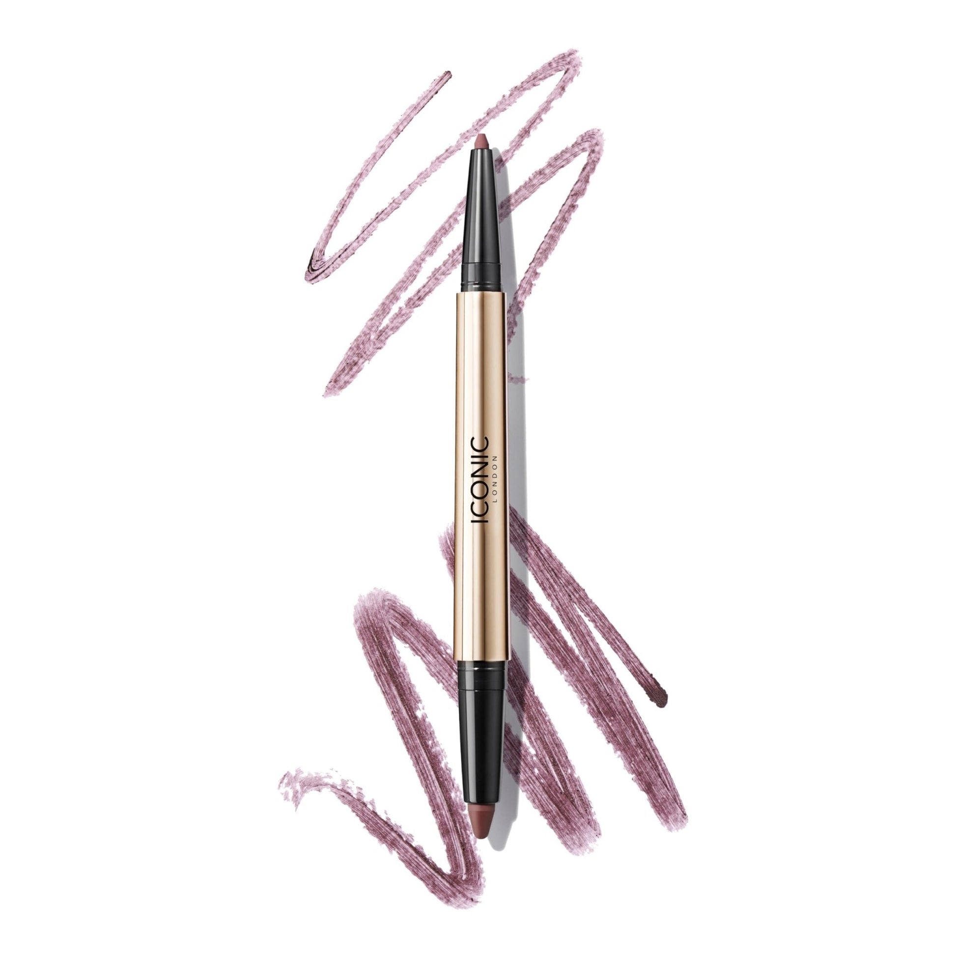 ICONIC LONDON Smokey Eye Duo Eyeliner | Creamy, Easy to Blend 2-in-1 Eyeliner Crayon, Water Resistant, Cruelty Free, Vegan Makeup (Spiced Plum) 0.027 oz - Maple Wellness Supplements