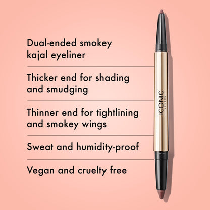 ICONIC LONDON Smokey Eye Duo Eyeliner | Creamy, Easy to Blend 2-in-1 Eyeliner Crayon, Water Resistant, Cruelty Free, Vegan Makeup (Spiced Plum) 0.027 oz - Maple Wellness Supplements