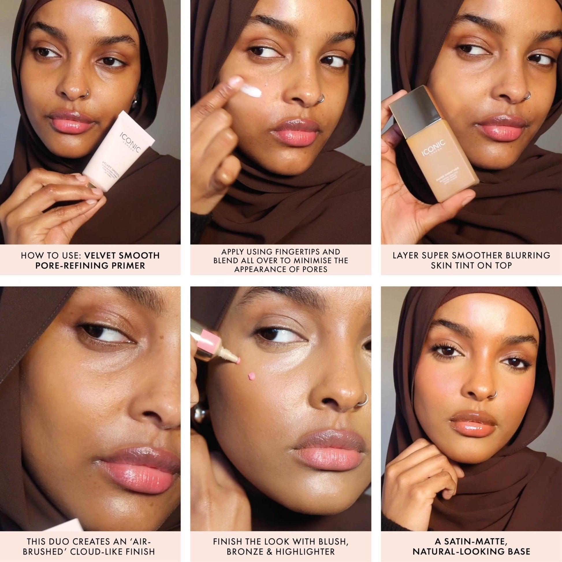 ICONIC LONDON Velvet Smooth Pore-Refining Primer | Whipped, Balmy Primer, Diffuses Pores, Cruelty-Free, Vegan Makeup, 1.01 Fl oz - Maple Wellness Supplements