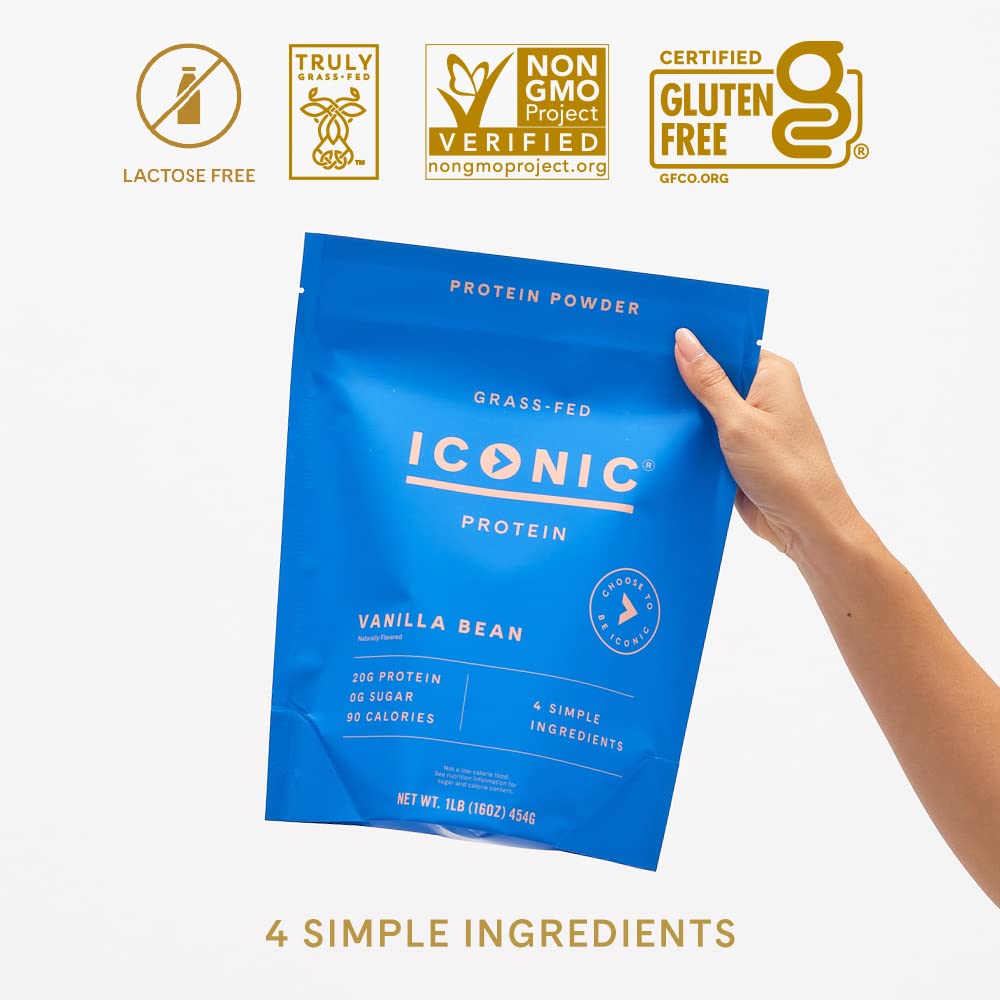 ICONIC Protein Powder, Vanilla Bean - Sugar Free, Low Carb Protein Powder - Lactose Free - Maple Wellness Supplements