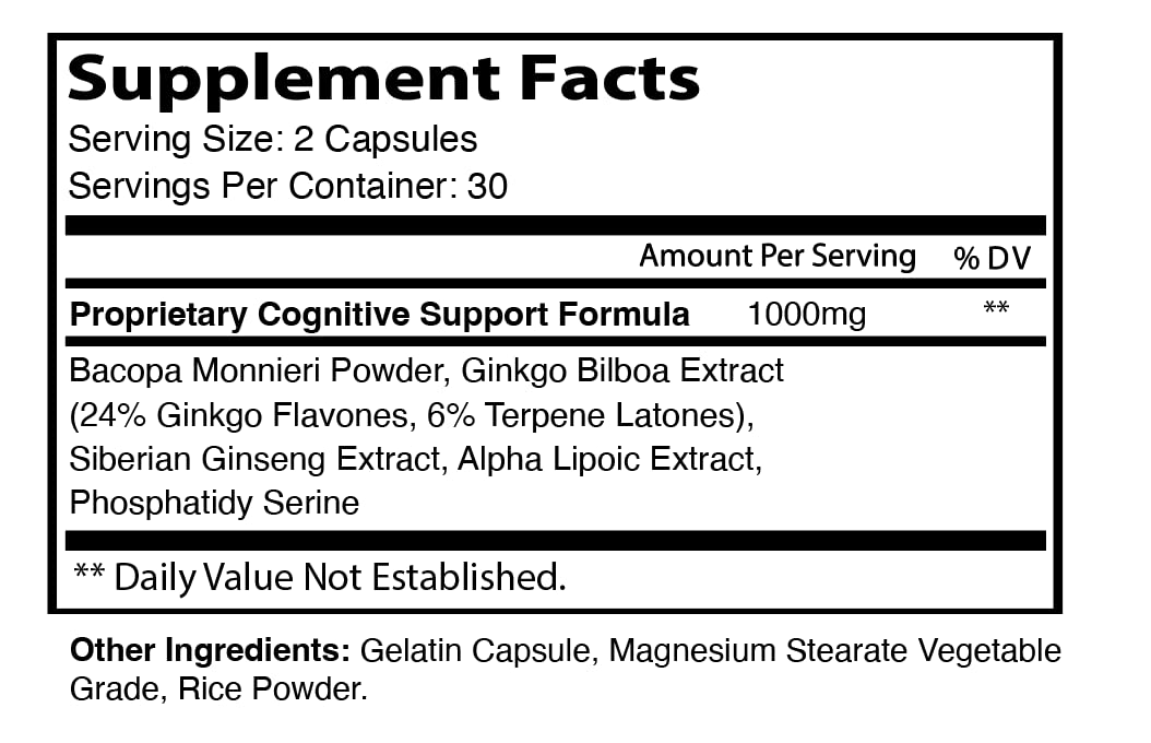 IDEAL PERFORMANCE (2 Pack) Cognigence Focus Nootropic Memory Booster Supplement Pills (120 Capsules) - Maple Wellness Supplements