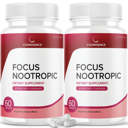 IDEAL PERFORMANCE (2 Pack) Cognigence Focus Nootropic Memory Booster Supplement Pills (120 Capsules) - Maple Wellness Supplements