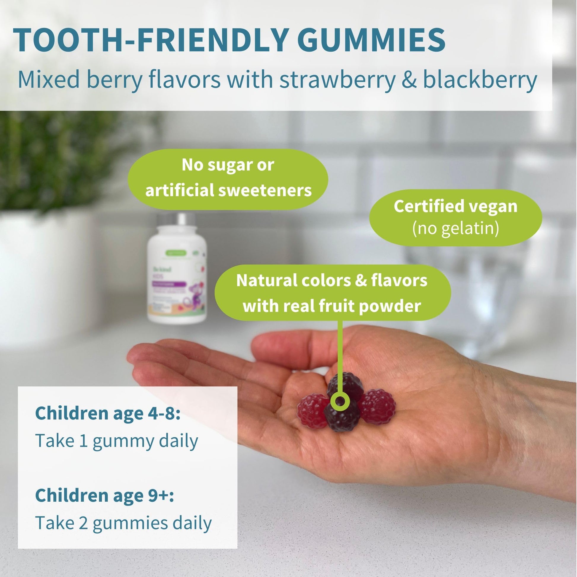 Igennus Methylated Kids Multivitamin Gummies, Clean Label & Third Party Tested, No Artificial Sweeteners or Flavors, Sugar Free, Age 4+, 90 Natural Berry Flavor - Maple Wellness Supplements
