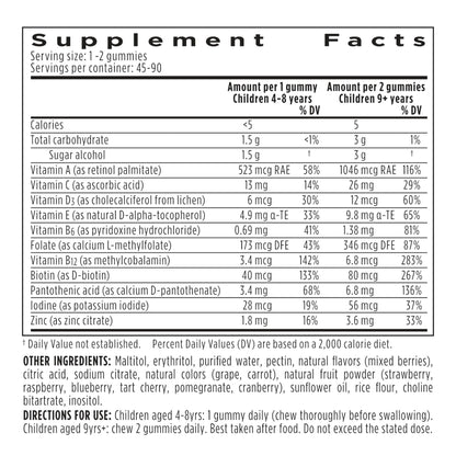 Igennus Methylated Kids Multivitamin Gummies, Clean Label & Third Party Tested, No Artificial Sweeteners or Flavors, Sugar Free, Age 4+, 90 Natural Berry Flavor - Maple Wellness Supplements