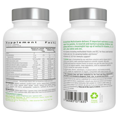 Igennus Methylated Kids Multivitamin Gummies, Clean Label & Third Party Tested, No Artificial Sweeteners or Flavors, Sugar Free, Age 4+, 90 Natural Berry Flavor - Maple Wellness Supplements