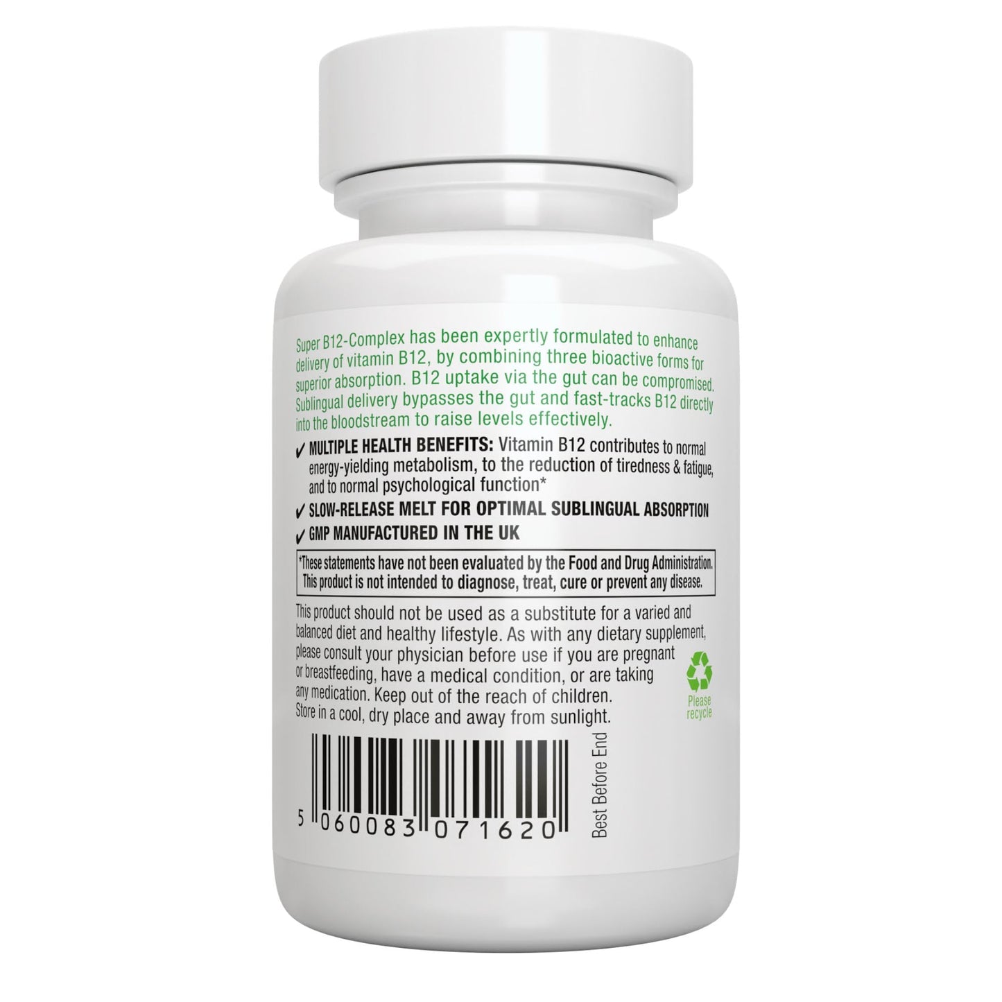 Igennus Sublingual Vitamin B12 Complex 1000mcg, Methylated Methylcobalamin, Adenosylcobalamin & Hydroxocobalamin, High Absorption & Clean, - Maple Wellness Supplements