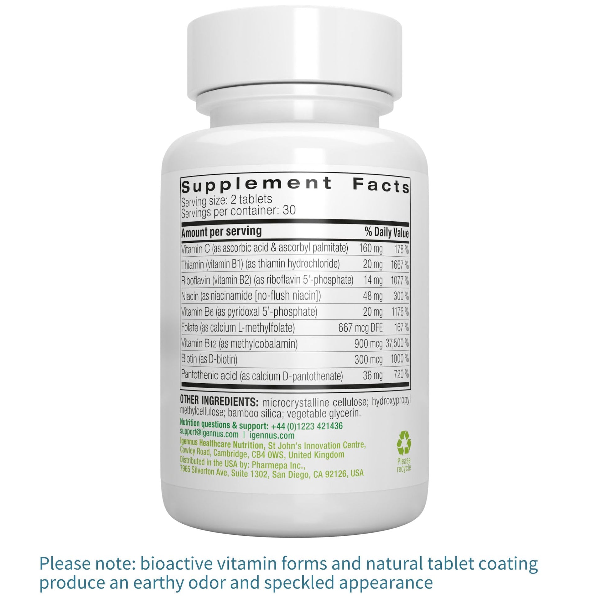 Igennus Super B-Complex Methylated B Vitamins - Sustained Release, Clean Label & High Absorption, with 5-MTHF Folate & Methyl B12, Energy, Mood & Cognitive Performance - Maple Wellness Supplements