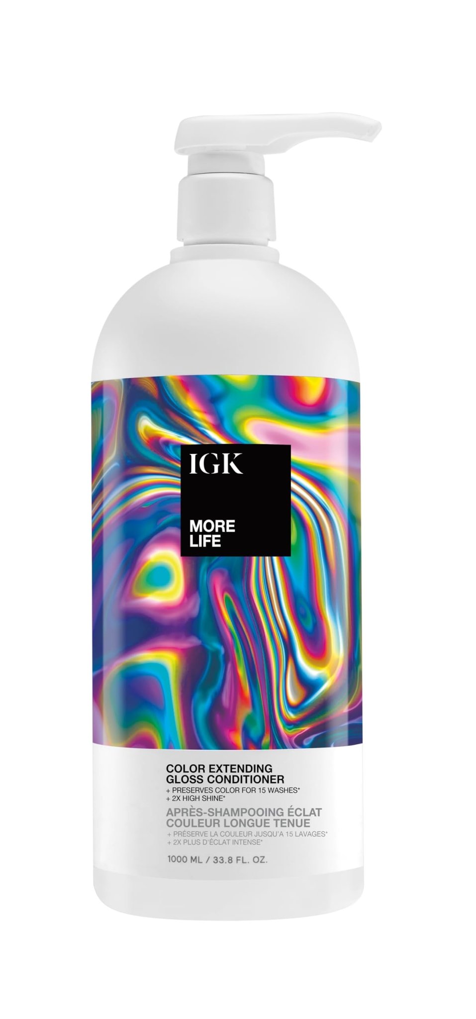 IGK MORE LIFE Color Extending Conditioner | Extends Color While Boosting Gloss and Softness | Helps Protect Color-Treated Hair from Fade | 33.8 Oz - Maple Wellness Supplements