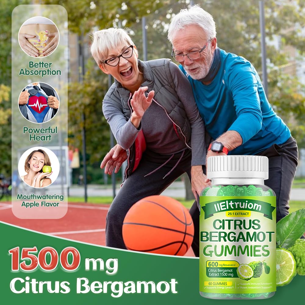 IIEltruiom Citrus Bergamot 1500mg, Citrus Bergamot Gummies for Healthy Cholesterol, Bergamot Supplements 25:1 Extract from Italy Bergamot, - Maple Wellness Supplements
