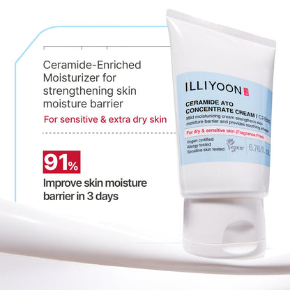 Illiyoon Ceramide Ato Concentrate Cream | Moisturizer for Dry & Sensitive Skin, 100hr Lasting Hydration - Maple Wellness Supplements