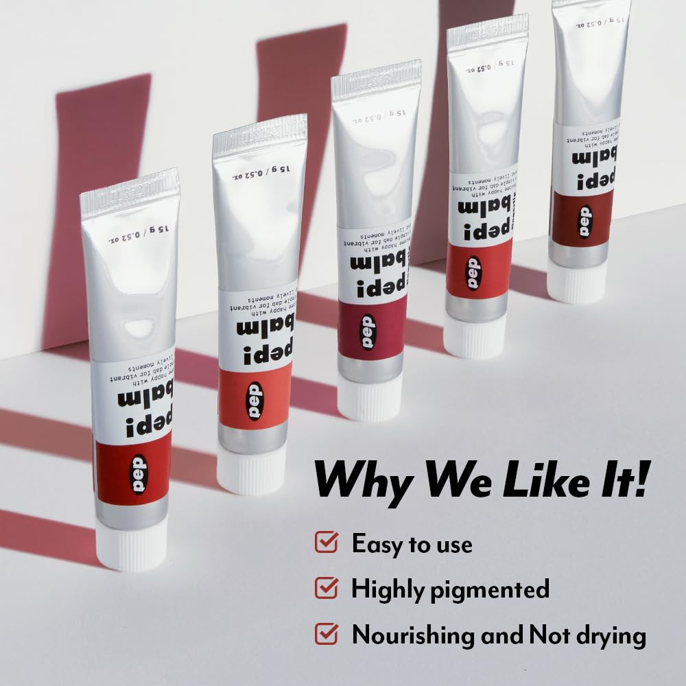 I'M MEME Lip and Cheek Tint - PepBalm 001 Recharger | Wtih Shea Butter, Gift, Liquid Blush, Travel-Friendly, Highly Pigmented, Non-Drying, Sheer Balm Gross Tint, 0.52 Oz - Maple Wellness Supplements