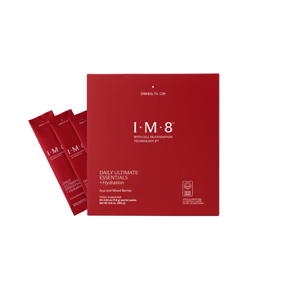 IM8 Daily Ultimate Essentials All-in-One Multivitamin Supplement, 92 Nutrient Rich Ingredients CoQ10, Probiotics, Vitamins, Greens, Gluten Free, Vegan, - Maple Wellness Supplements