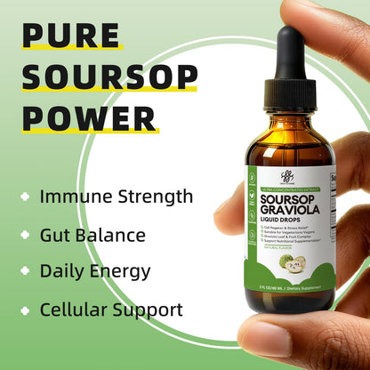 iMATCHME Soursop Graviola Liquid Drop for Cell Support & Regeneration, Immune System and Gut Health Support, Soursop Bitters Liquid - Maple Wellness Supplements
