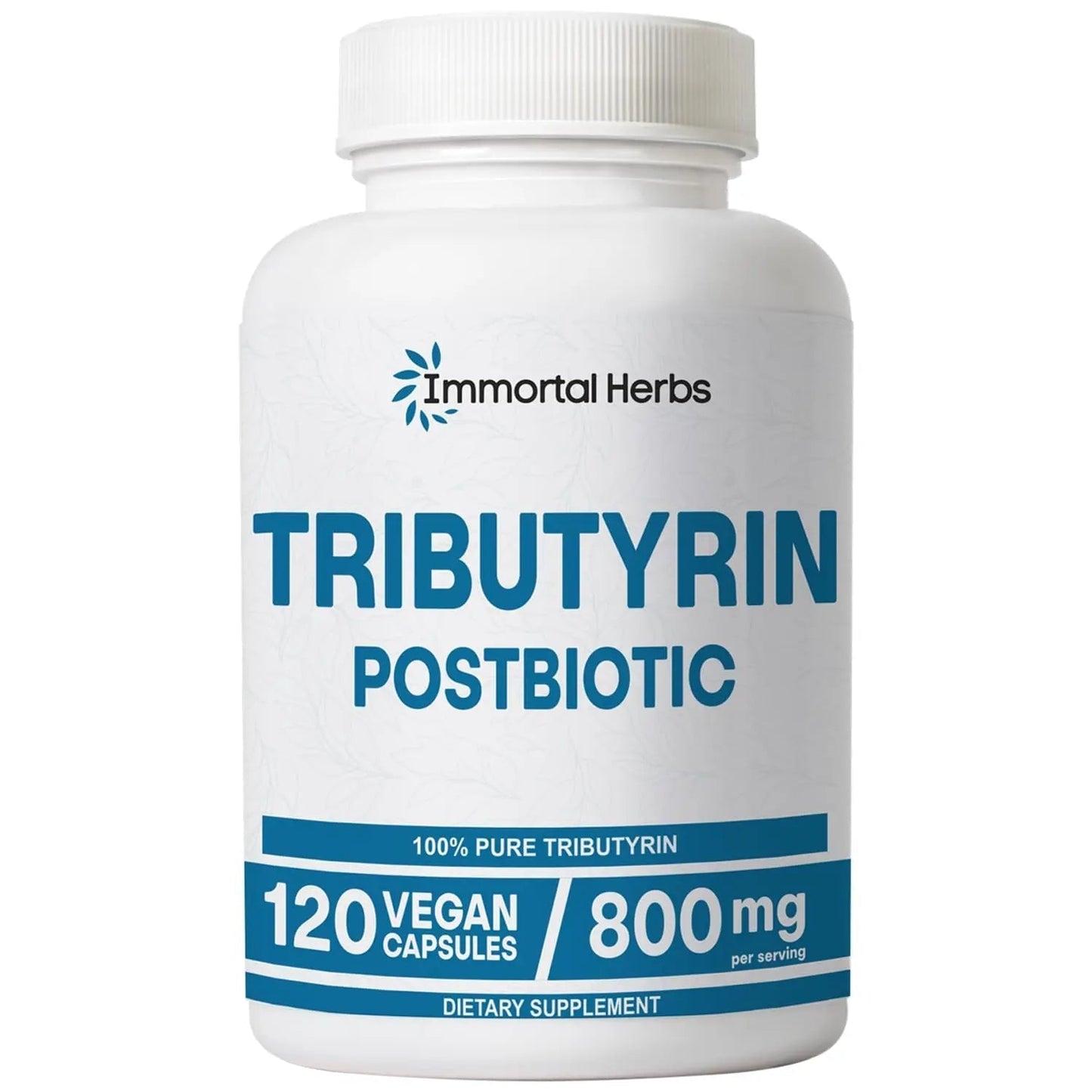 Immortal Herbs Tributyrin Supplement 800mg, Advanced Butyrate Form, 55% Standardized, More Effective Delivery Than Sodium Butyrate, 120 Capsules, Non-GMO & Gluten Free Postbiotic Supplement - Maple Wellness Supplements