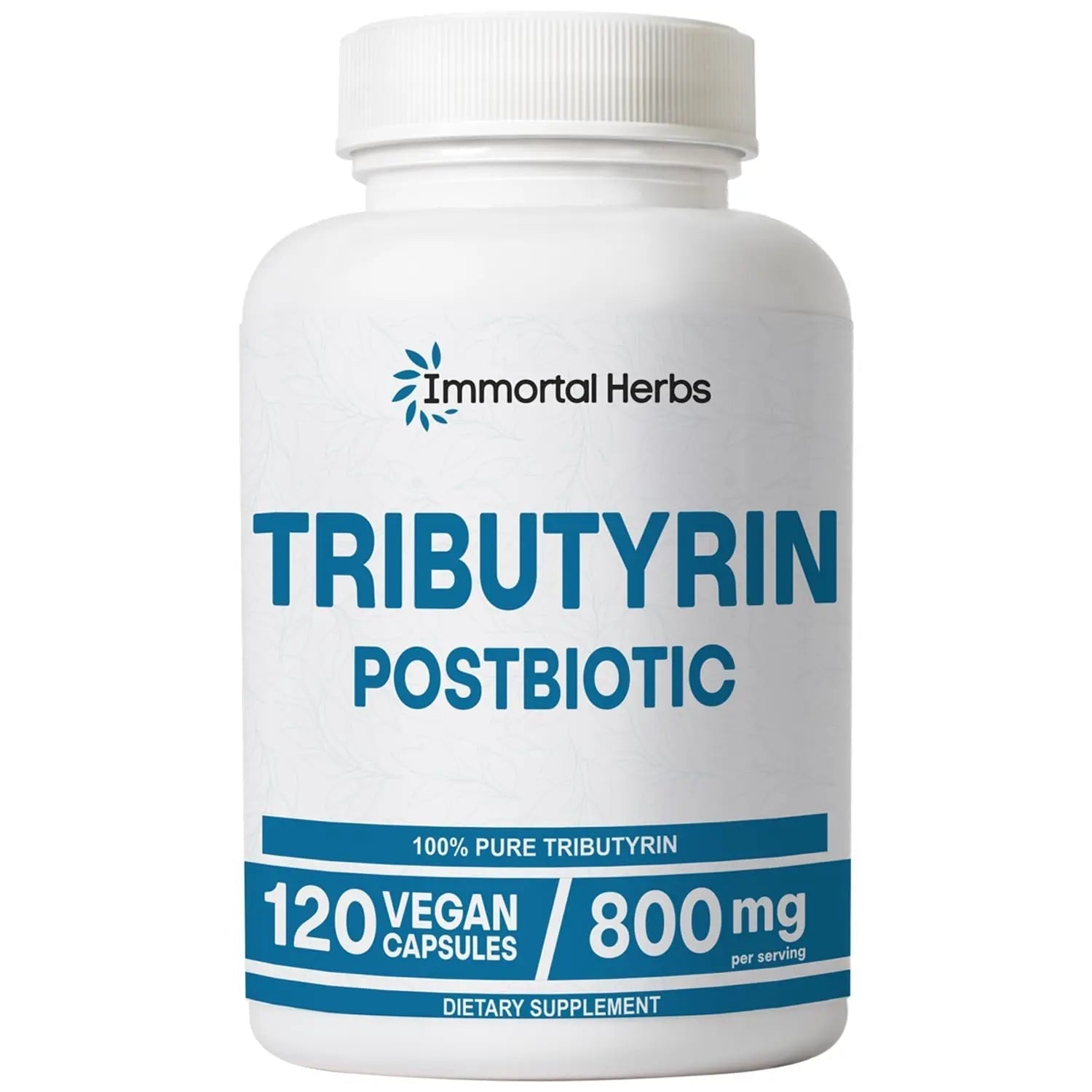 Immortal Herbs Tributyrin Supplement 800mg, Advanced Butyrate Form, 55% Standardized, More Effective Delivery Than Sodium Butyrate, 120 Capsules, Non-GMO & Gluten Free Postbiotic Supplement - Maple Wellness Supplements