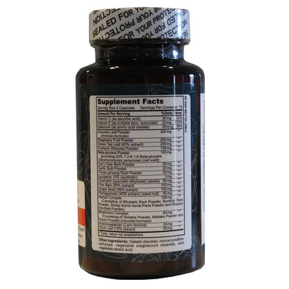 Immuni - Immune Support - Vitamin Supplement for Cold & Flu Relief - Natural Immunity System Booster - Vitamin C & E, Rasberry Fruit Powder, Green Tea Leaf, Olive leaf, and more - 30 Capsules - Maple Wellness Supplements