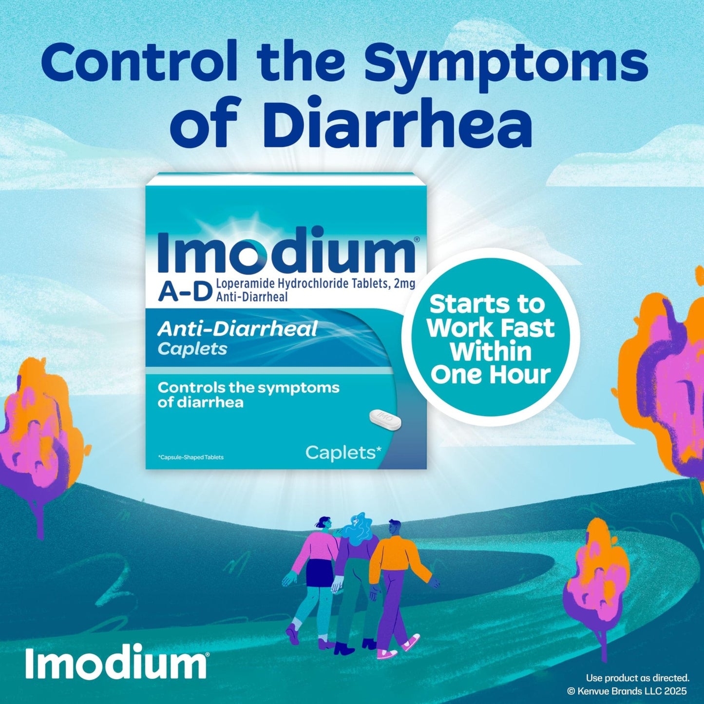 Imodium A-D Diarrhea Relief Caplets with Loperamide HCl, Anti-Diarrheal Medicine to Help Control Symptoms of Diarrhea Due to Acute, Traveler's Diarrhea, HSA/FSA Eligible, 24 ct - Maple Wellness Supplements
