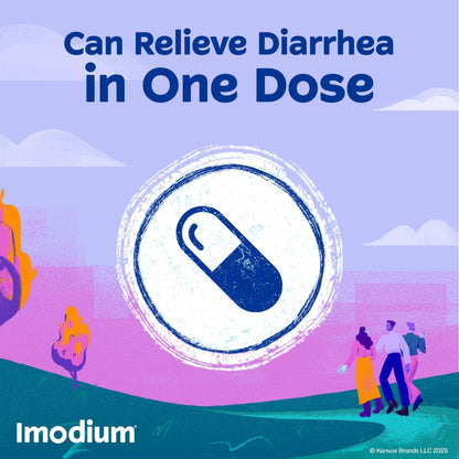 Imodium Multi-Symptom Relief Caplets, Loperamide Hydrochloride & Simethicone Anti-Diarrheal Medicine for the Relief of Diarrhea, Gas, Bloating, Cramps & Pressure, 18 ct - Maple Wellness Supplements