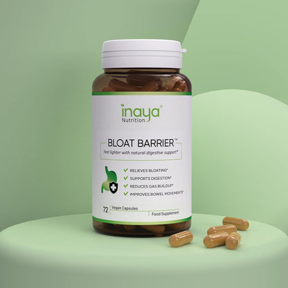 Inaya Nutrition BloatBarrier 72 Capsules - Natural Digestion and Bloating Supplement for Stomach Bloating Relief, Gas Reduction, and Improved Bowel Movements - Maple Wellness Supplements