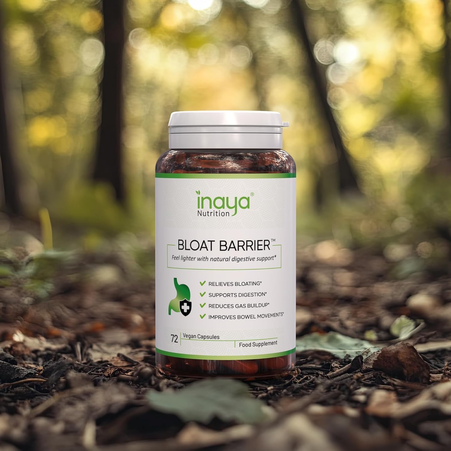 Inaya Nutrition BloatBarrier 72 Capsules - Natural Digestion and Bloating Supplement for Stomach Bloating Relief, Gas Reduction, and Improved Bowel Movements - Maple Wellness Supplements