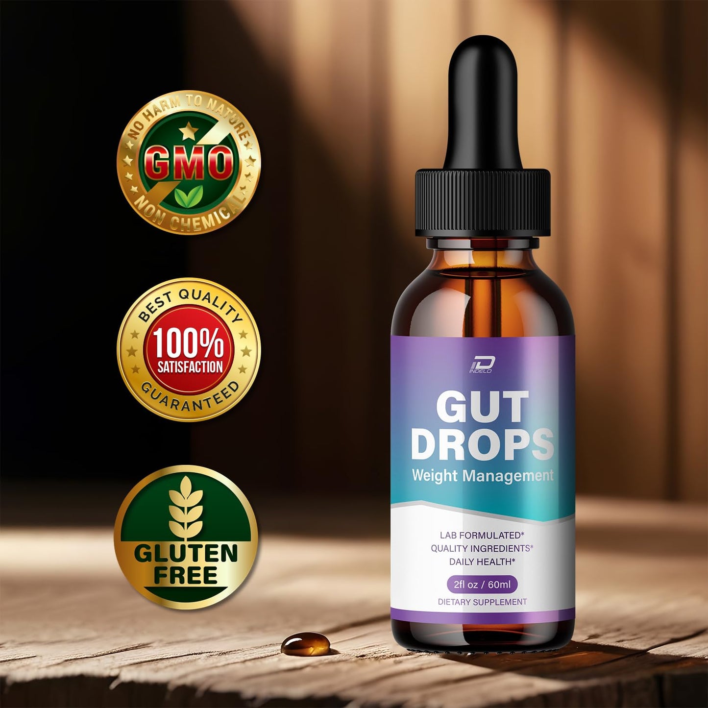 Indelo Gut Drops Healthy Formula – GutDrops All Natural Healthy Levels - Extra Strength Liquid, Reviews (1 Pack – 1 Month Supply) - Maple Wellness Supplements