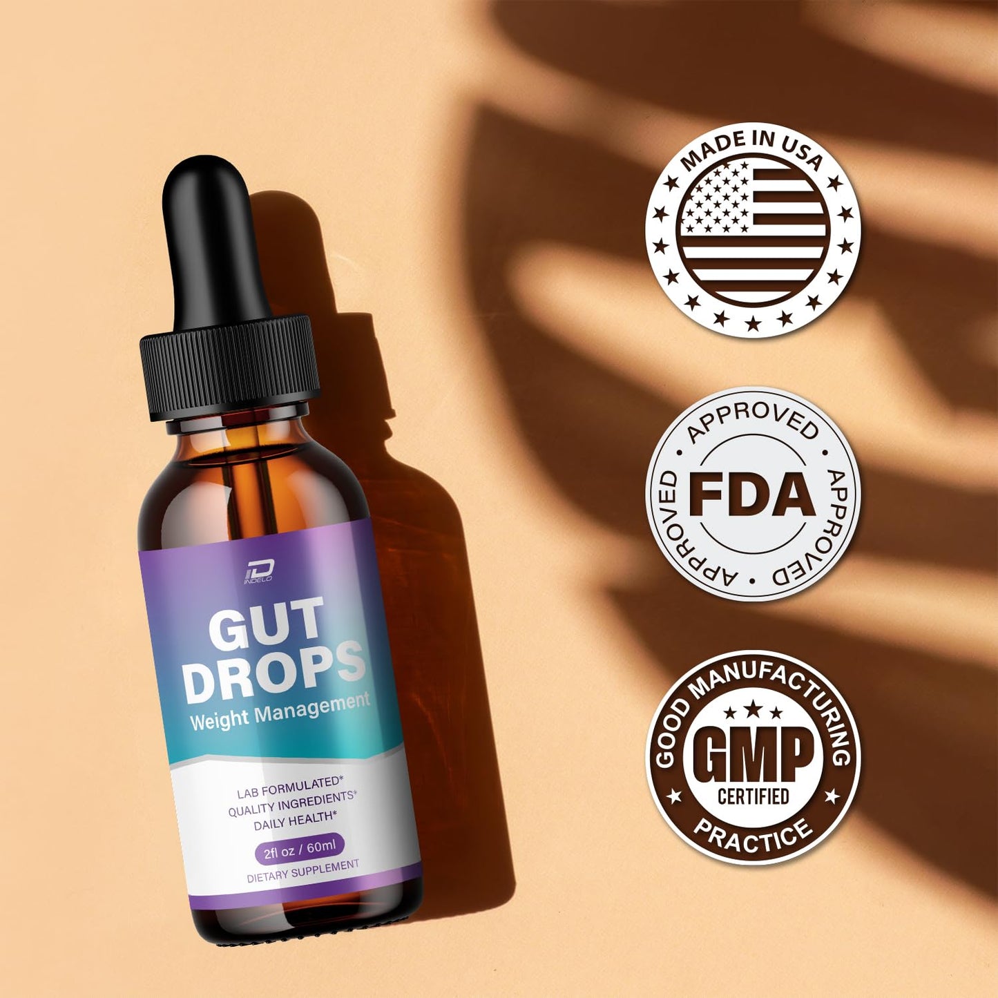 Indelo Gut Drops Healthy Formula – GutDrops All Natural Healthy Levels - Extra Strength Liquid, Reviews (1 Pack – 1 Month Supply) - Maple Wellness Supplements