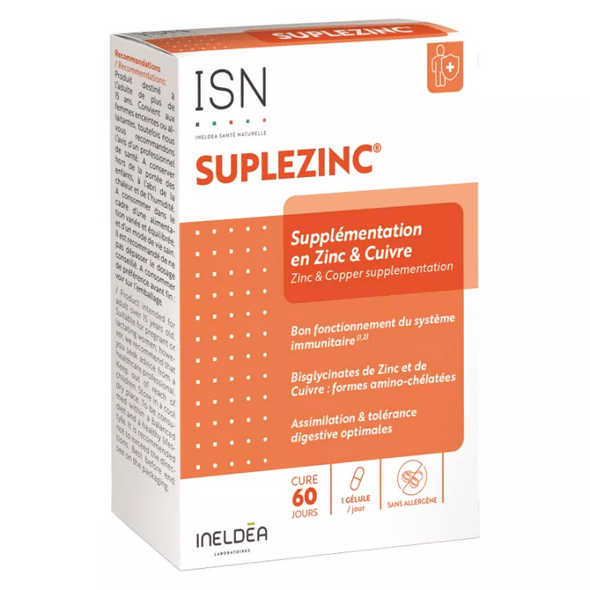 Ineldea Suplezinc Zinc & Copper Supplement 60 capsules - Maple Wellness Supplements