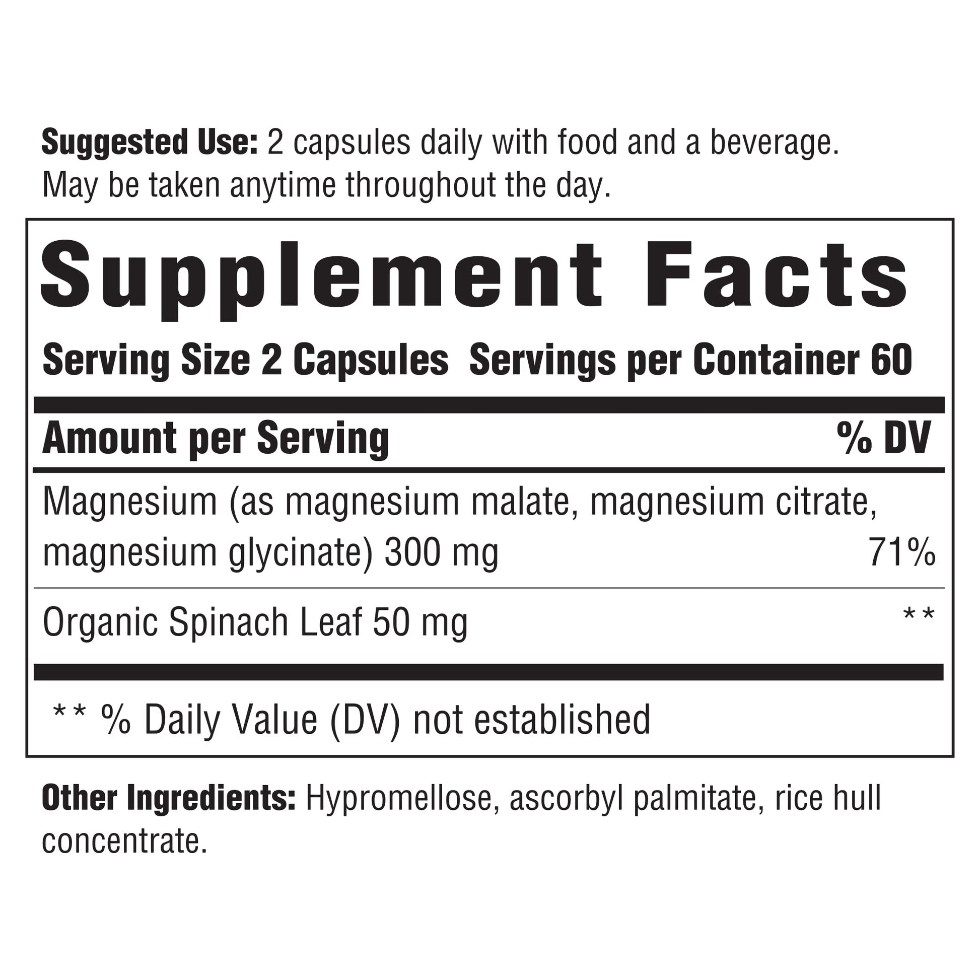 INNATE Response Formulas Magnesium 300 mg - Mineral Supplement for Muscle Relaxation - Vegetarian and Gluten-Free - 120 Capsules (60 Servings) - Maple Wellness Supplements