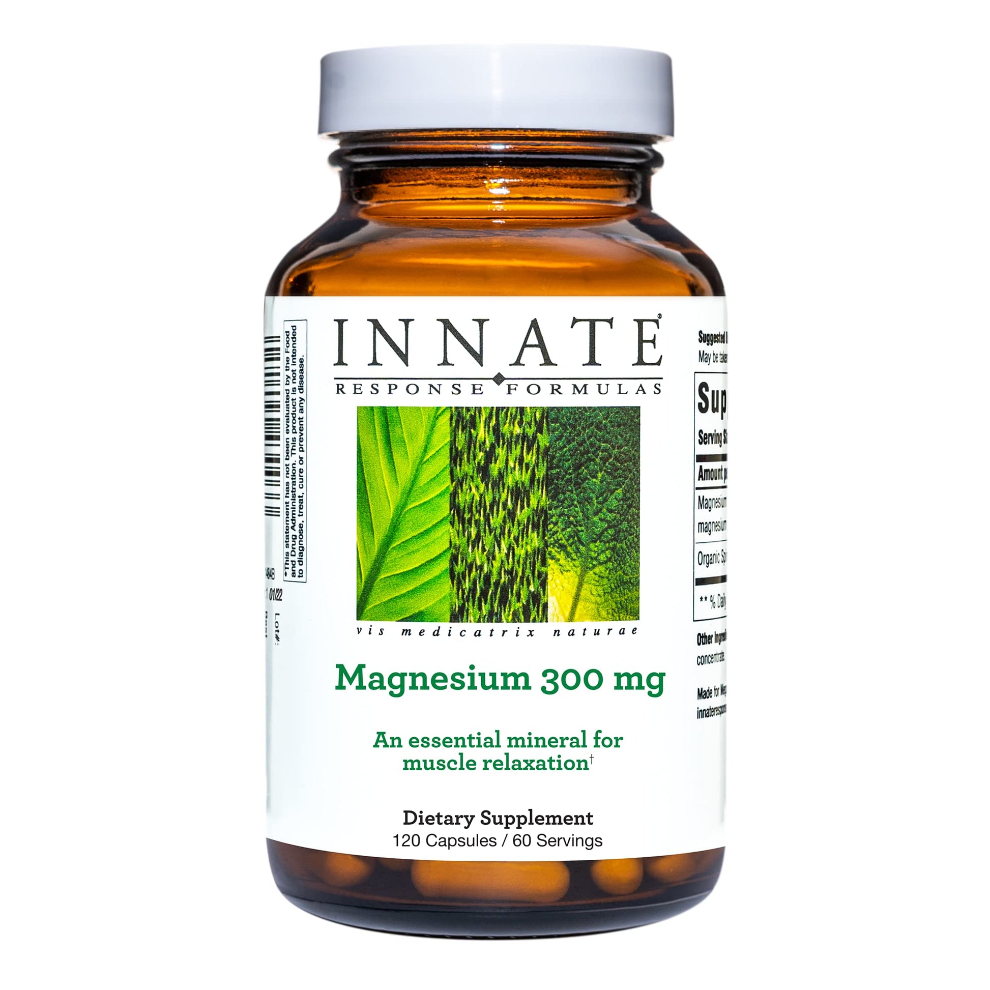 INNATE Response Formulas Magnesium 300 mg - Mineral Supplement for Muscle Relaxation - Vegetarian and Gluten-Free - 120 Capsules (60 Servings) - Maple Wellness Supplements