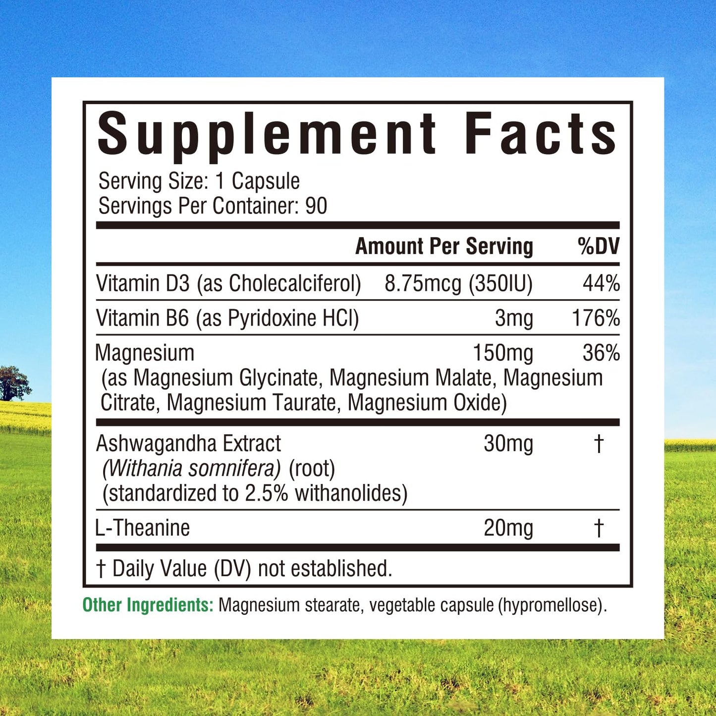Innate Vitality Magnesium Complex, Magnesium Glycinate Citrate Malate Taurate with Ashwagandha L-Theanine Vitamin D3 & B6, High Absorption, Full Spectrum, Bones Stress Sleep Support, 90 caps - Maple Wellness Supplements