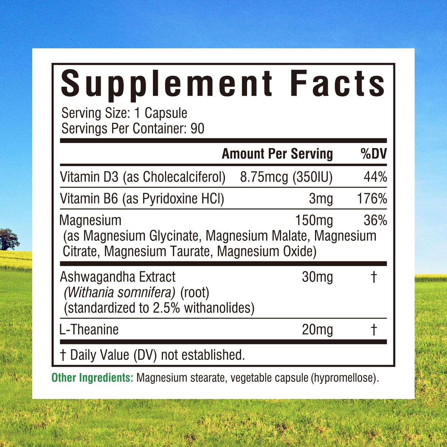 Innate Vitality Magnesium Complex, Magnesium Glycinate Citrate Malate Taurate with Ashwagandha L-Theanine Vitamin D3 & B6, High Absorption, Full Spectrum, Bones Stress Sleep Support, 90 caps - Maple Wellness Supplements