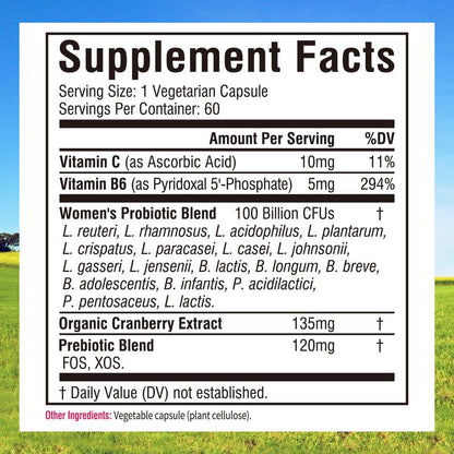Innate Vitality Women’s Probiotics, 100 Billion CFUs 18 Strains, with Cranberry, Vitamin C - Maple Wellness Supplements