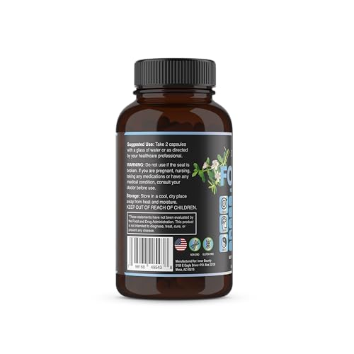 Inner Bounty Focus 14-in-1 Nootropic Brain Supplement with Lions Mane, Alpha GPC Choline, Vitamin C & B12, Taurine, Bacopa - Energy, Cognitive, Memory Support, 60 Filler Free Capsules - Maple Wellness Supplements