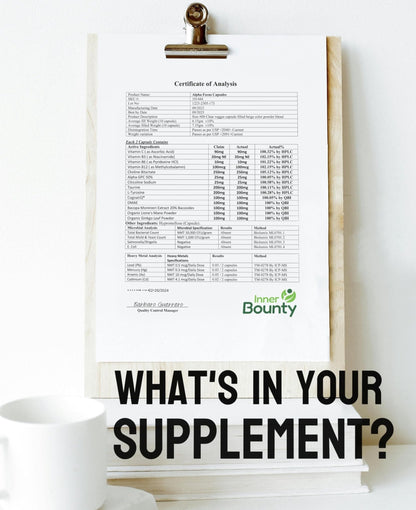 Inner Bounty Focus 14-in-1 Nootropic Brain Supplement with Lions Mane, Alpha GPC Choline, Vitamin C & B12, Taurine, Bacopa - Energy, Cognitive, Memory Support, 60 Filler Free Capsules - Maple Wellness Supplements