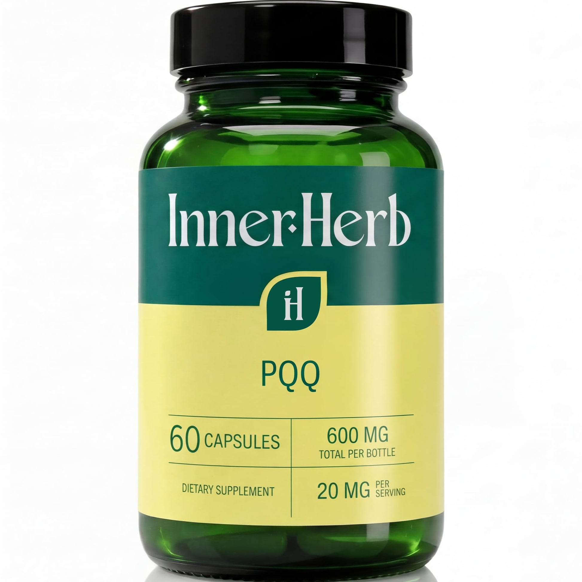 InnerHerb Pyrroloquinoline Quinone PQQ Daily Capsule - Supplement for Adults (60 Capsules, 30 Servings) (20mg Per Serving) - Maple Wellness Supplements