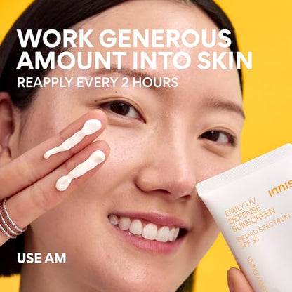 Innisfree Daily UV Defense SPF 36 – Korean Face Sunscreen, Invisible Finish, Broad Spectrum, - Maple Wellness Supplements