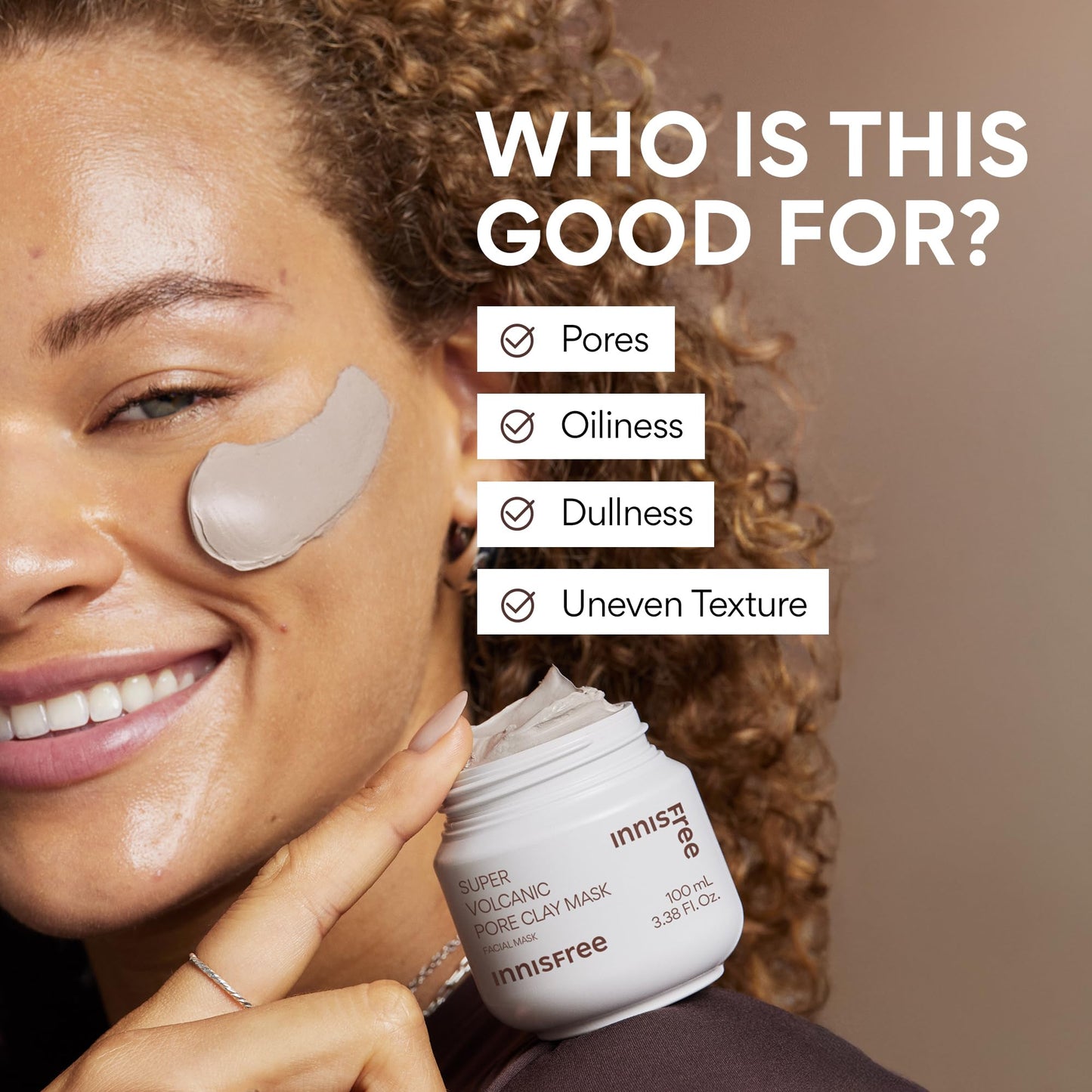 Innisfree Super Volcanic Clay Mask, Premium Korean Skincare with AHA and Natural Clusters for Deep Pore Detox, Gentle Exfoliation, Oil Control - Maple Wellness Supplements
