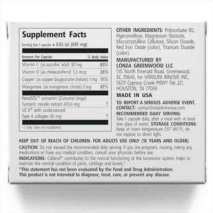 Innovation in The Care of Healthy Joints – Liquid Formula in a Double Capsule. 3D Collagen + Micelle Extract of Turmeric Roots 1 Capsule/Day. Laboratory Tested - Maple Wellness Supplements
