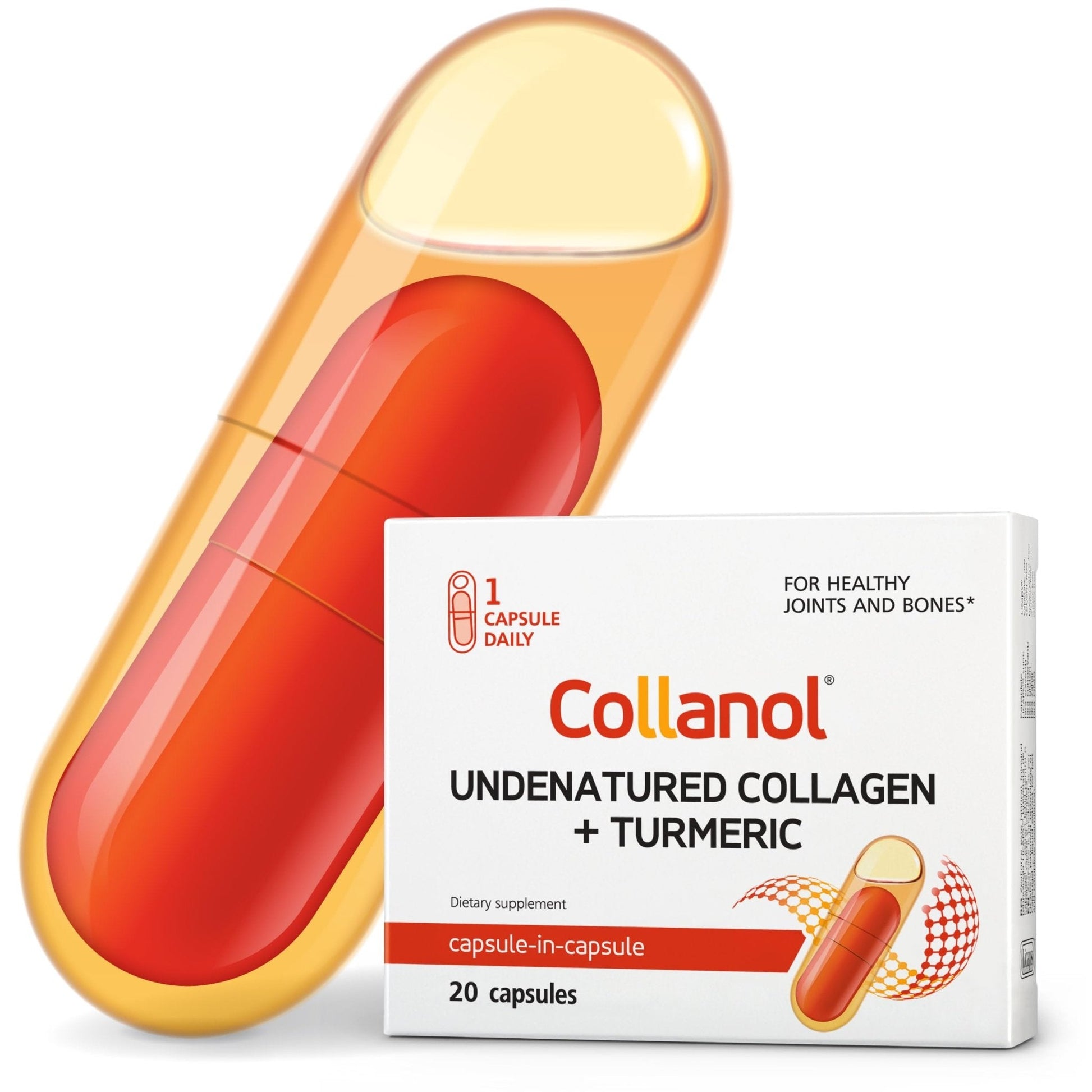 Innovation in The Care of Healthy Joints – Liquid Formula in a Double Capsule. 3D Collagen + Micelle Extract of Turmeric Roots 1 Capsule/Day. Laboratory Tested - Maple Wellness Supplements