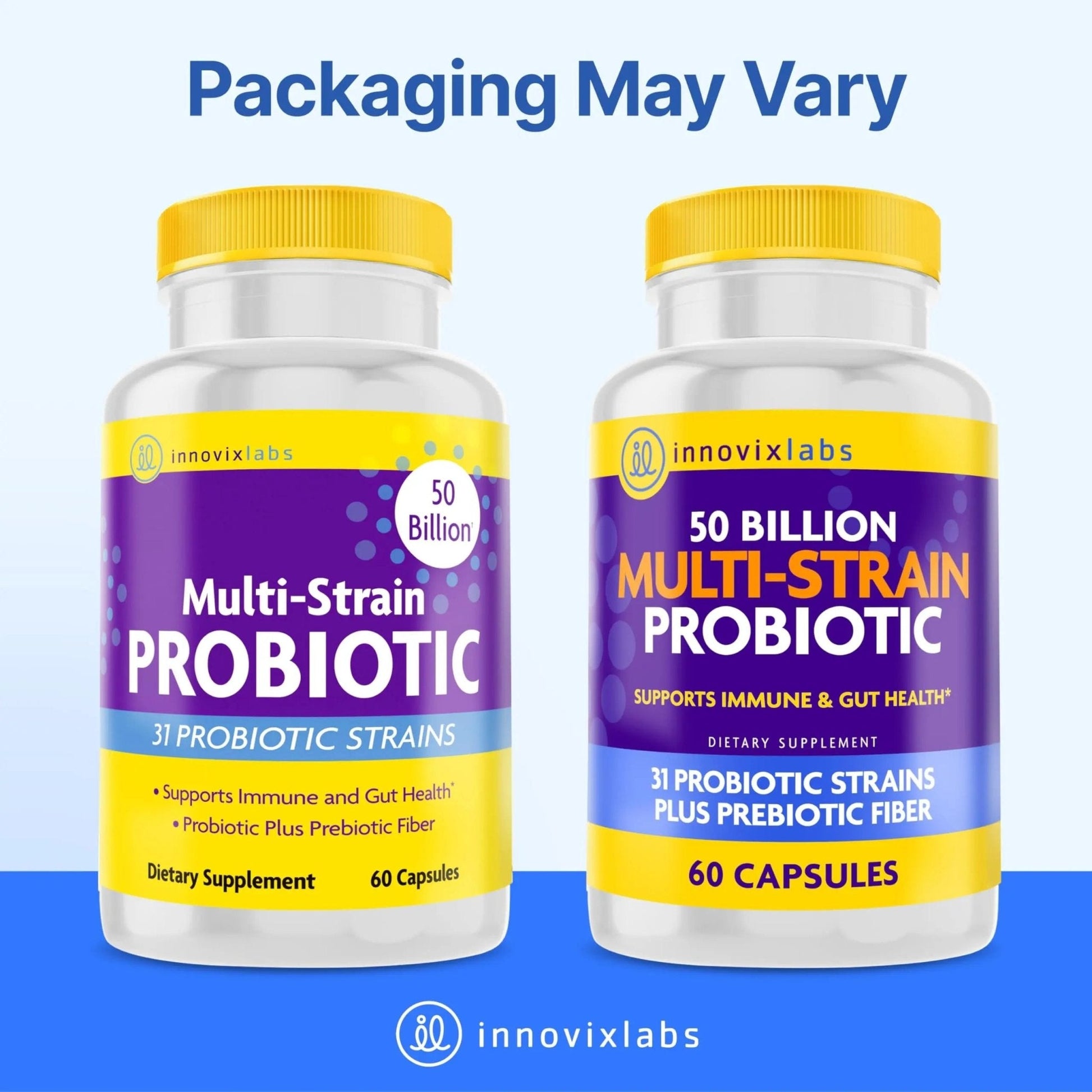 InnovixLabs Multi Strain Probiotics for Women & Men - Probiotic Supplement - 50 Billion CFU - Gut Health, Immune Support, Digestion, Lactobacillus Acidophilus, Prebiotics and Probiotics, 60 Capsules - Maple Wellness Supplements